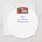 INVITATION FLEURS D'IMAGINAIRE MÉDIÉVAL UNICORN, FLEURS BLANC (Dos)