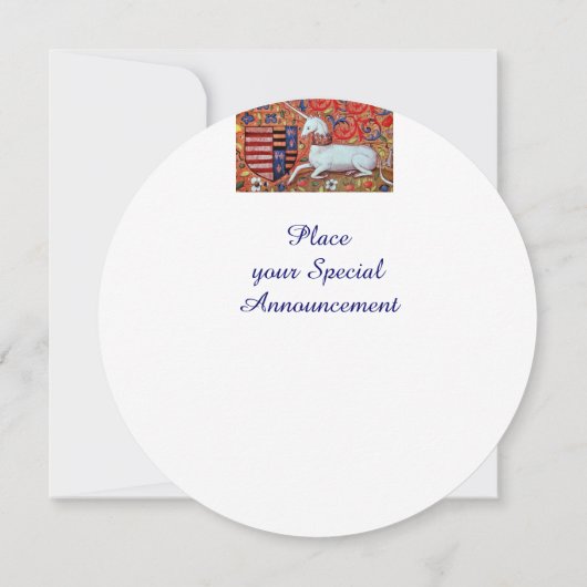 INVITATION FLEURS D'IMAGINAIRE MÉDIÉVAL UNICORN, FLEURS BLANC (Dos)