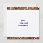 INVITATION FLEURS D'IMAGINAIRE MÉDIÉVAL UNICORN, FLEURS BLANC (Dos)