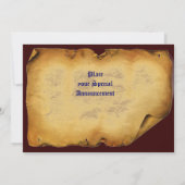 INVITATION FLEURS D'IMAGINAIRE MÉDIÉVAL UNICORN, PARCHEMENT F (Dos)