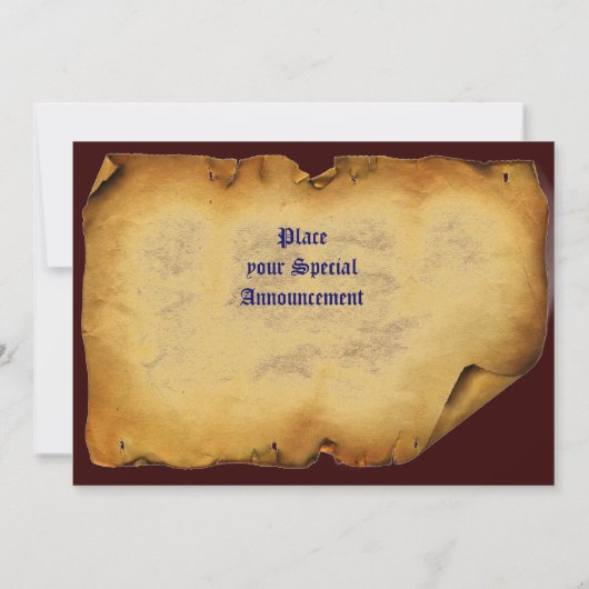 INVITATION FLEURS D'IMAGINAIRE MÉDIÉVAL UNICORN, PARCHEMENT F (Dos)