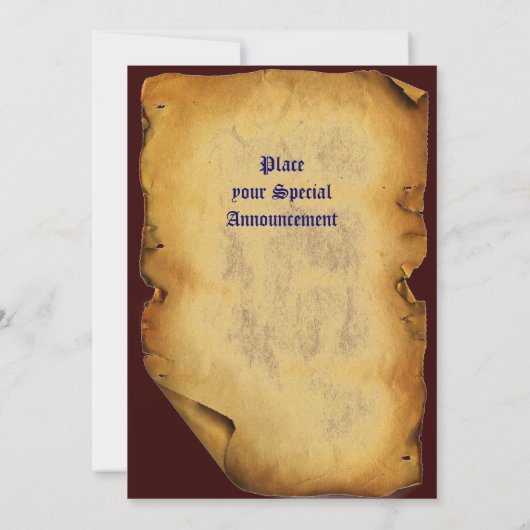 INVITATION FLEURS D'IMAGINAIRE MÉDIÉVAL UNICORN, PARCHEMENT F (Dos)