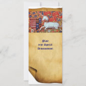 INVITATION FLEURS D'IMAGINAIRE MÉDIÉVAL UNICORN, PARCHEMENT F (Dos)