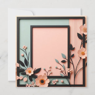 Invitation Fleurs dimensionnelles bicolores