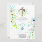 Invitation Fleurs d'invitation de communion céleste (Devant)