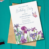 Invitation Fleurs d'Iris 16e fête d'anniversaire