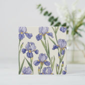 Invitation Fleurs d'Iris Bleu (Debout devant)
