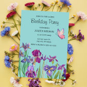 Invitation Fleurs d'Iris fête d'anniversaire