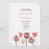 Invitation Fleurs d'ivoire au chocolat de corail Mariage (Devant / Derrière)