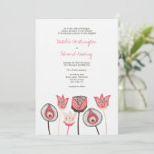 Invitation Fleurs d'ivoire au chocolat de corail Mariage (Debout devant)