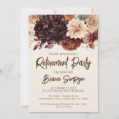 Invitation Fleurs d'ivoire beige Brown Parti de retraite flor (Devant)