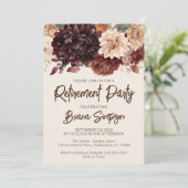 Invitation Fleurs d'ivoire beige Brown Parti de retraite flor (Debout devant)