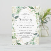 Invitation Fleurs d'ivoire d'Eucalyptus 50e anniversaire de M (Debout devant)