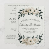 Invitation Fleurs d'ivoire élégantes (Devant / Derrière)