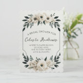 Invitation Fleurs d'ivoire élégantes (Debout devant)