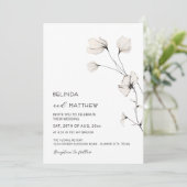 Invitation Fleurs d'Ivoire Mariage Simple Propre Casual (Debout devant)