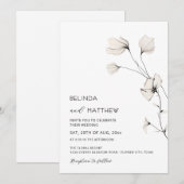 Invitation Fleurs d'Ivoire Mariage Simple Propre Casual (Devant / Derrière)