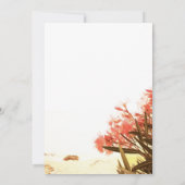 Invitation Fleurs d'oléandre orange sur la plage de mariage  (Dos)