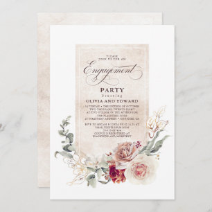 Invitation Fleurs d'ombre Terre Boho Elegant Engagement Party