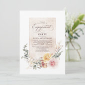 Invitation Fleurs d'ombre Terre Boho Elegant Engagement Party (Debout devant)