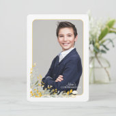 Invitation Fleurs d'or Cadre photo Religieux (Debout devant)