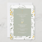 Invitation Fleurs d'or Cadre photo Religieux (Dos)