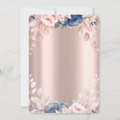 Invitation Fleurs d'or croisées Roses Première communion sain (Dos)