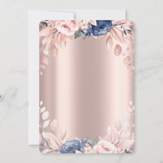 Invitation Fleurs d'or croisées Roses Première communion sain (Dos)