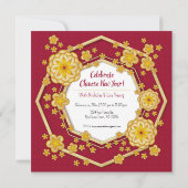 Invitation Fleurs d'or du Nouvel An chinois : Gong Hei Fat Ch (Dos)