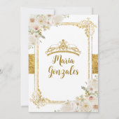 Invitation Fleurs d'or et de blanc Sweet sixteen couronne Ann (Dos)