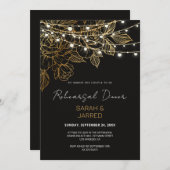 Invitation Fleurs d'or Lights (Devant / Derrière)