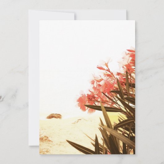 Invitation Fleurs d'or orange sur le mariage de plage (Dos)