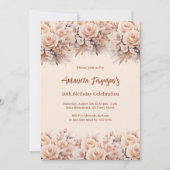 Invitation Fleurs d'or rose de pêche à la crème (Devant)