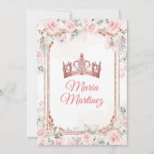 Invitation Fleurs d'or rose et cuivre Princess Mis Quince (Dos)