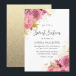Invitation Fleurs d'or rose pâle magique 16<br><div class="desc">Magical Blush Rose Gold Flowers Sweet 16 Invitation Dessins floraux plus élégants dans notre magasin! Voir la collection correspondante dans notre magasin</div>