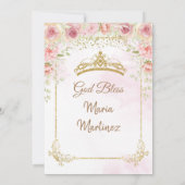 Invitation Fleurs d'or roses et Parties scintillant d'or Quin (Dos)