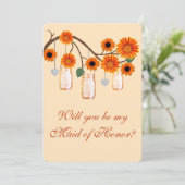 Invitation Fleurs d'Orange Pots Mason Demoiselle d'Honneur Ca (Debout devant)