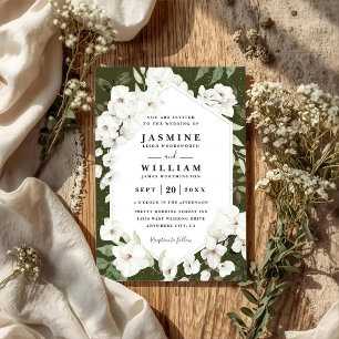 Invitation Fleurs d'orchidée blanche Mariage Chic Rustique Co