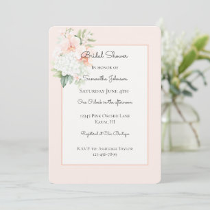 Invitation Fleurs d'Orchidée Rose Pêche Mariage