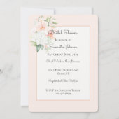 Invitation Fleurs d'Orchidée Rose Pêche Mariage (Devant)