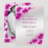 Invitation Fleurs d'orchidées Élégante Fête des mariées flora (Devant / Derrière)