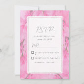 Invitation Fleurs d'orchidées rose Aquarelle RSVP (Devant)