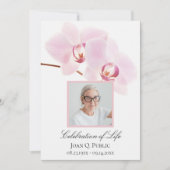 Invitation Fleurs d'orchidées roses à la fête blanche de la v (Devant)