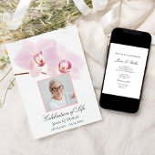 Invitation Fleurs d'orchidées roses à la fête blanche de la v