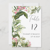 Invitation Fleurs d'orchidées tropicales blanches roses Nombr (Devant)