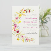 Invitation Fleurs d'orchidées violettes sauvages Mariage phot (Debout devant)