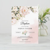 Invitation Fleurs dorées florales rose fuchsia rustique boho (Debout devant)