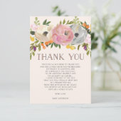 Invitation Fleurs douces Baby shower Floral Merci (Debout devant)
