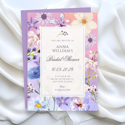 Invitation Fleurs douche de mariée