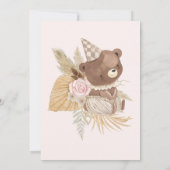 Invitation Fleurs d'ours et de saumons Baby shower neutre (Dos)